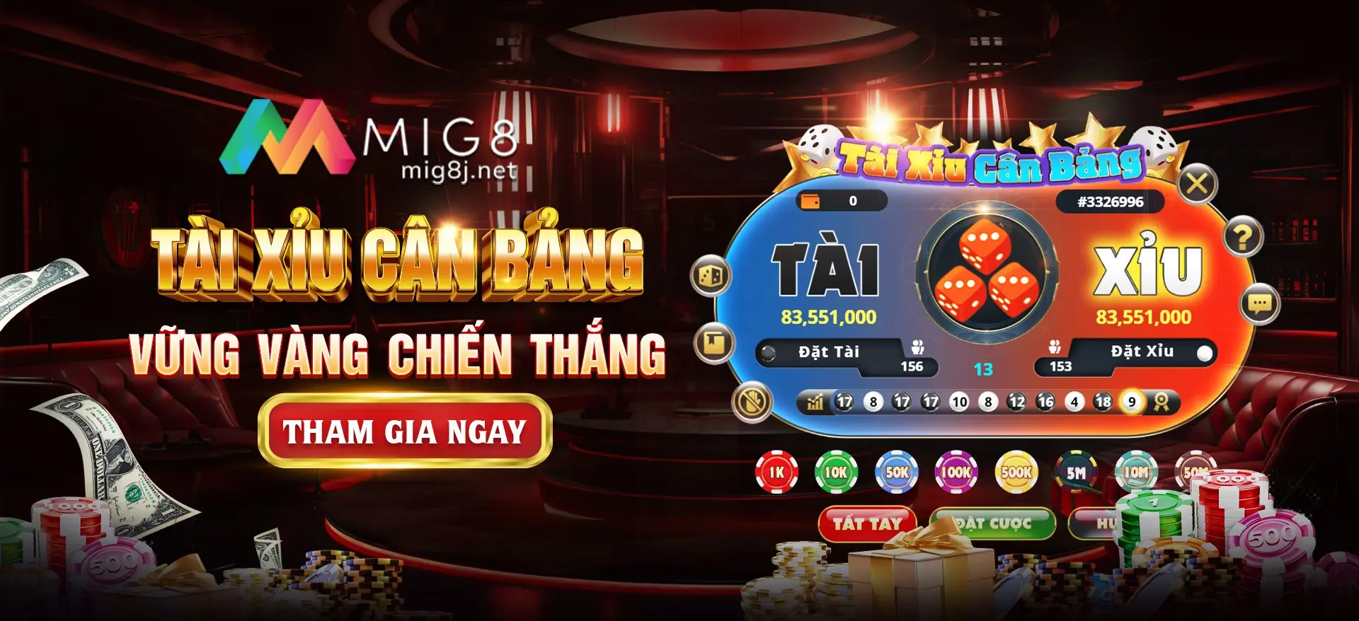 Tài xỉu cân bảng vững vàng chiến thắng mig8