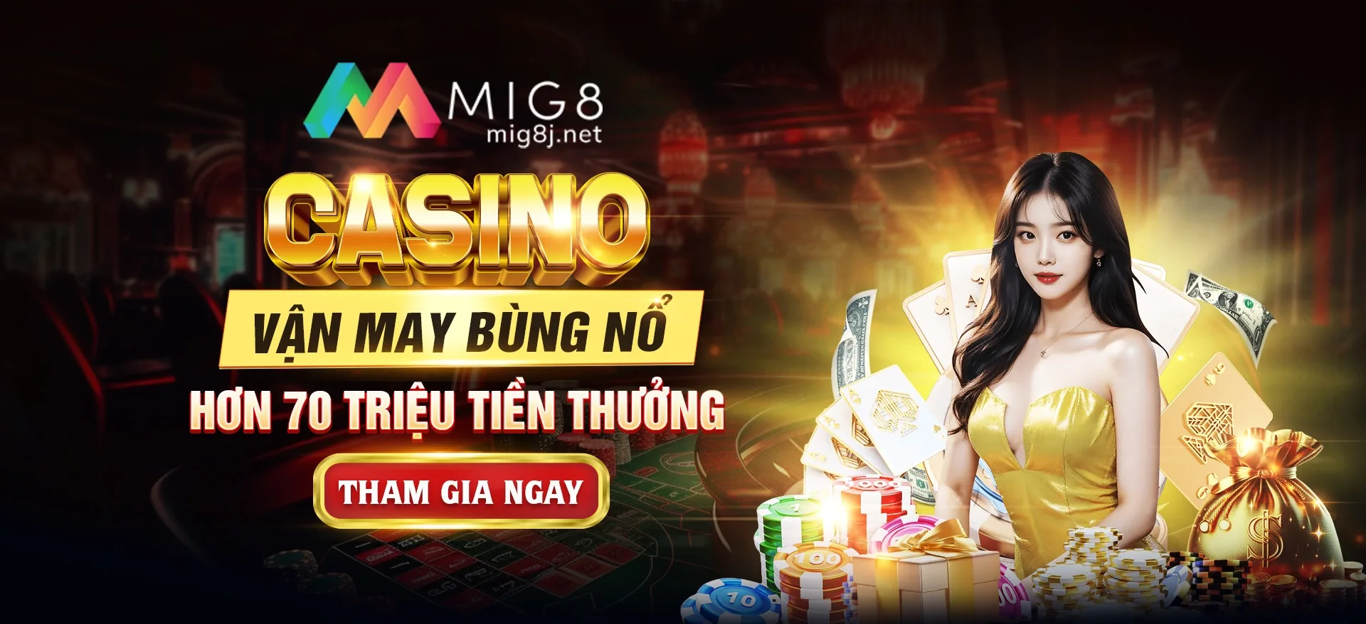 Vận may bùng nổ hơn 70 triệu tiền thưởng mig8